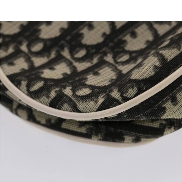 CHRISTIAN DIOR TROTTER Canvas Saddle Pouch Black/ White PREOWNED - Picture 15 of 16
